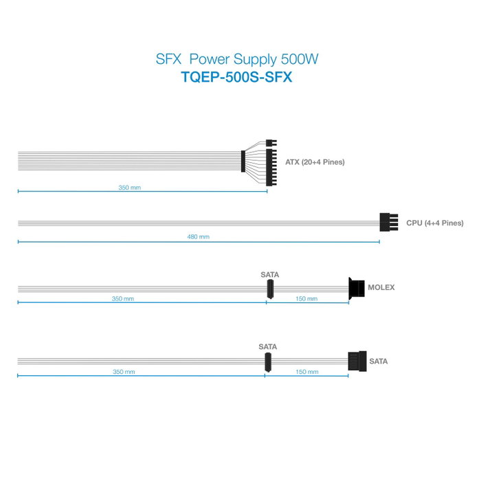 TOOQ Ecopower II 500W SFX Plata